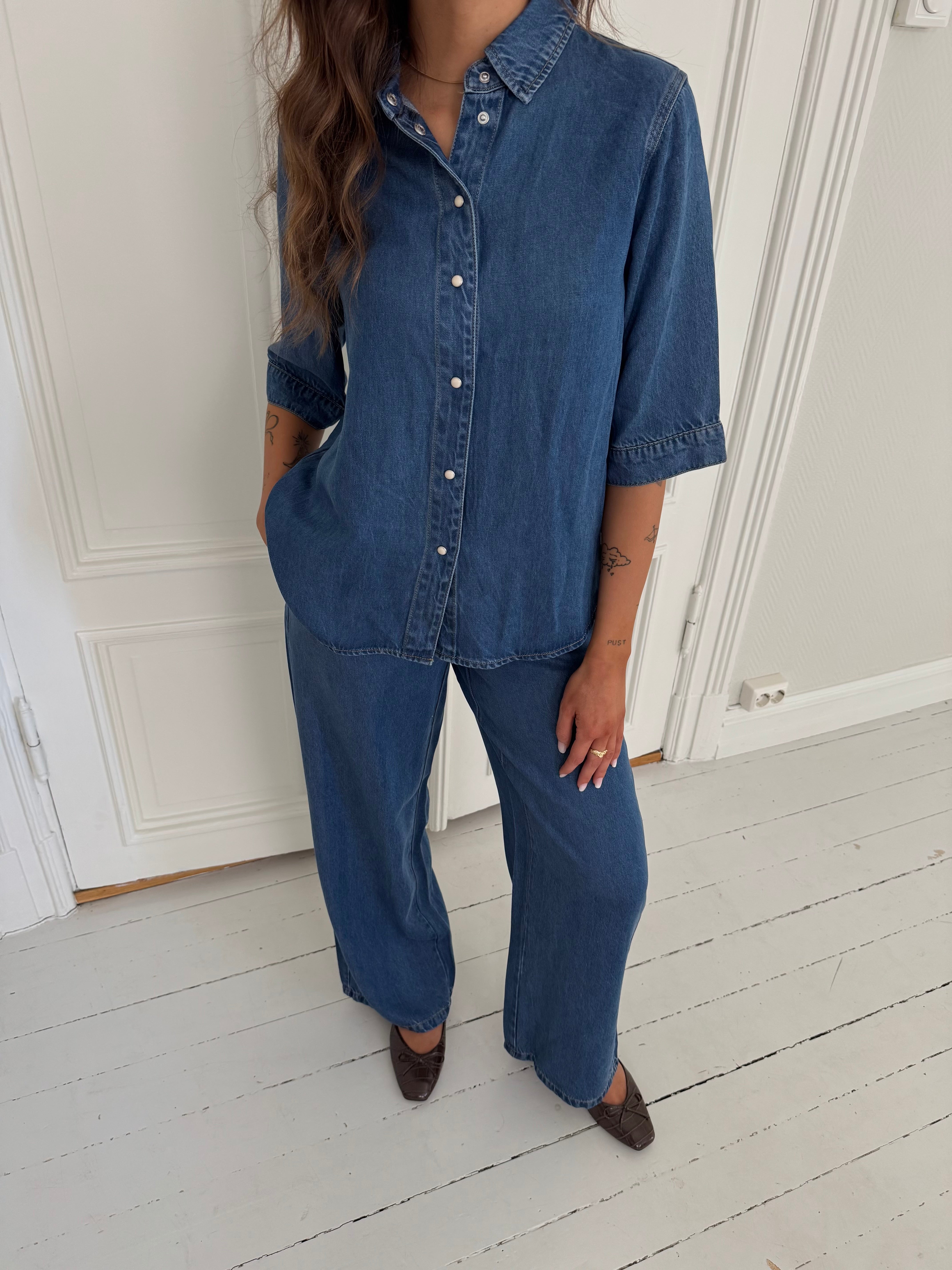 OBJFRAME Trousers - Medium Blue Denim